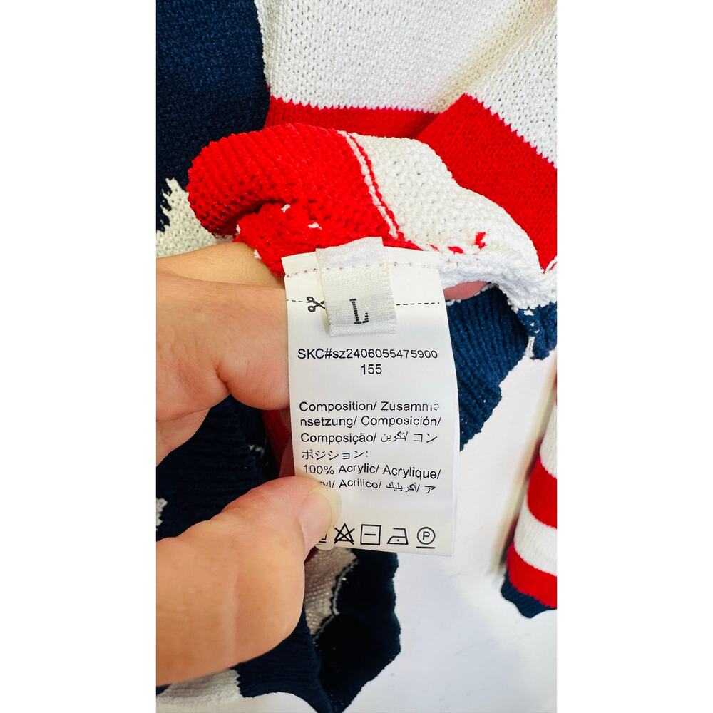 American Flag Patriotic Flag USA Striped Star Pullover Sweater size Large - Picture 10 of 10